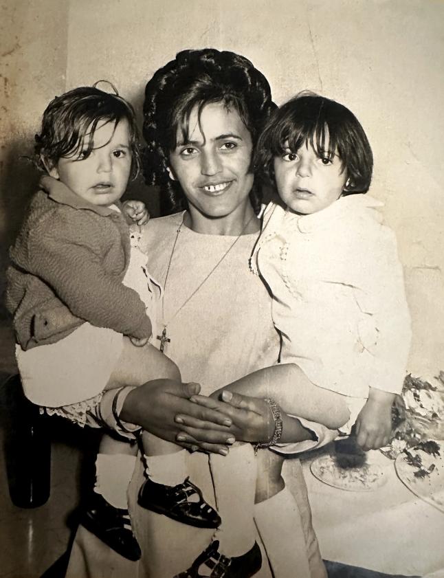 Vaso with daughters Evanthia and Stamatina, Marrickville, c.1970.