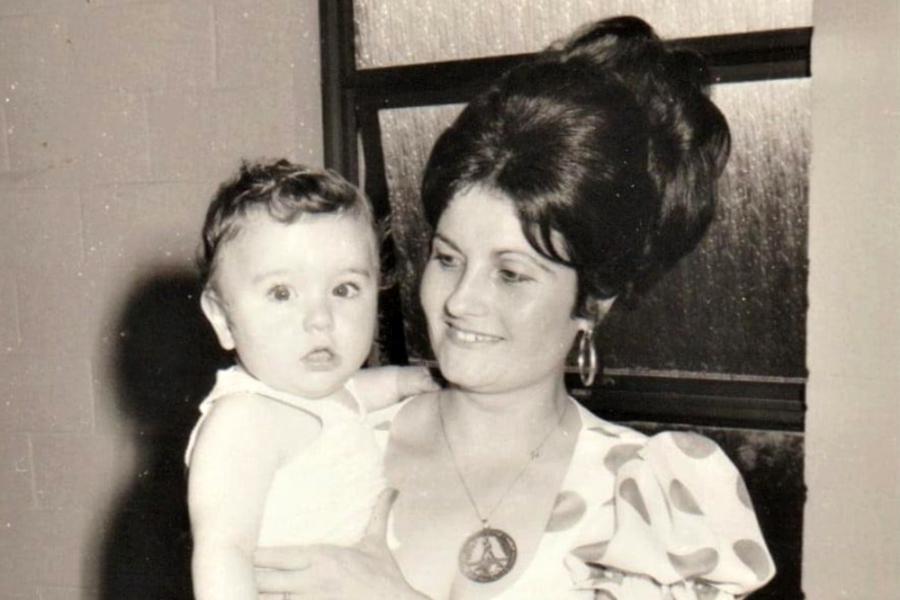 Sophia Haskas and son, Michalis, All Saints Belmore Church at his christening, Belmore, 1972