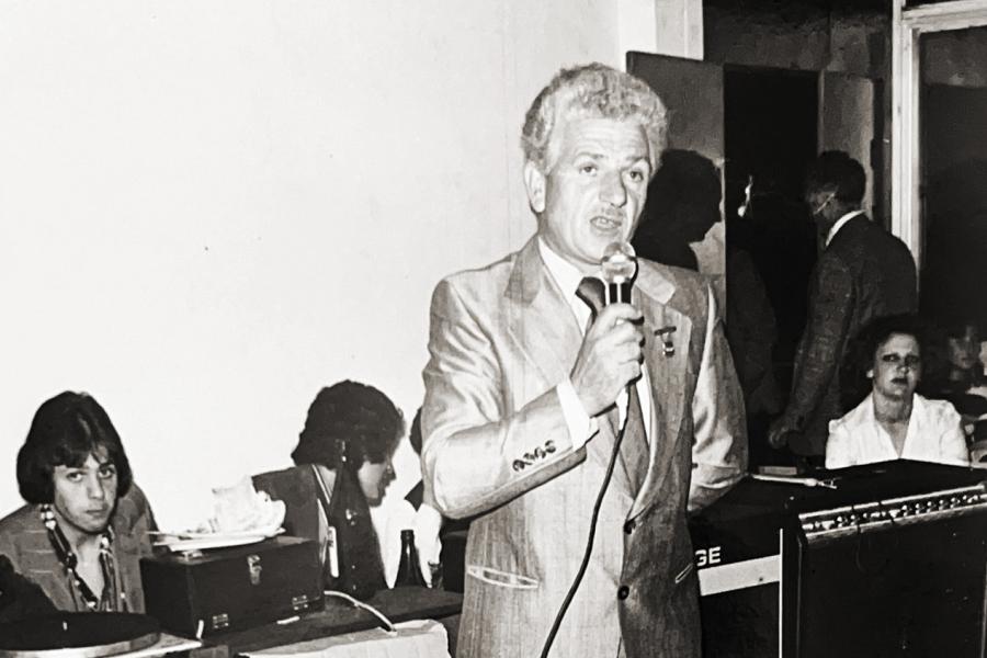 Person singing in a club