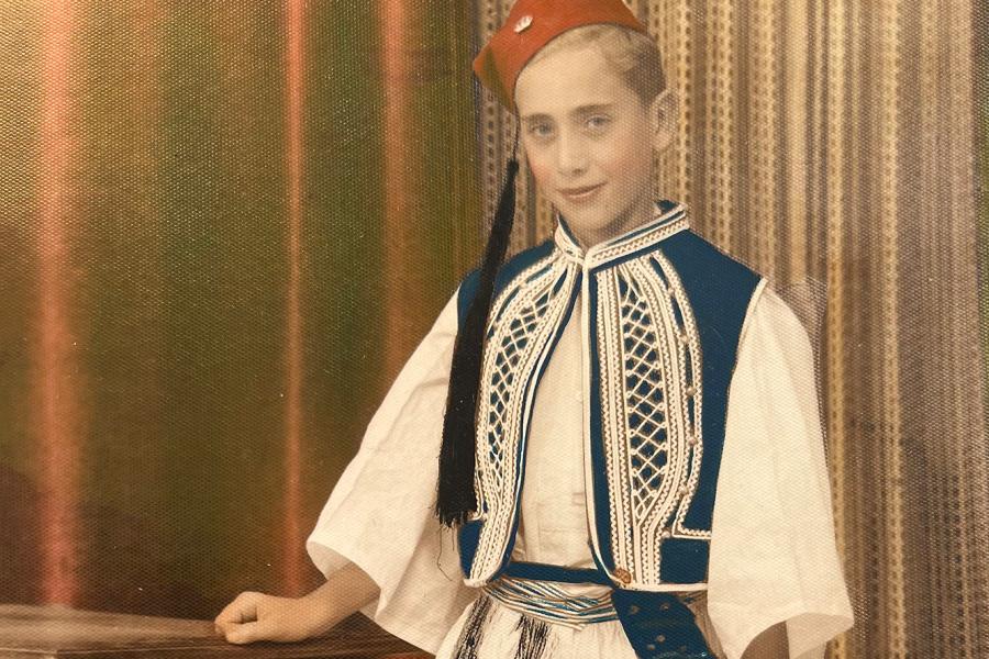 A child in traditional Greek attire