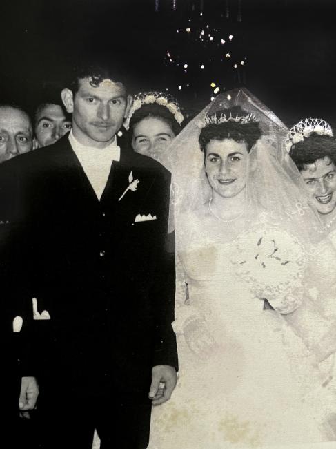 Melpomene Kaimasidis and husband, Athanasios, wedding photo, Sydney, 1957