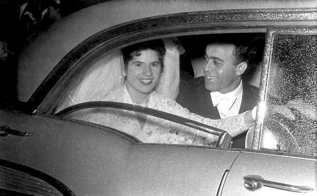 Stavroula and Sotiri Moschatos on the day of their wedding, 11 January 1958, Sydney