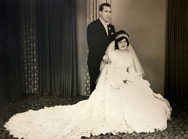 Angelo and Maria Cotsis on the day of their wedding. Newtown, 1968.