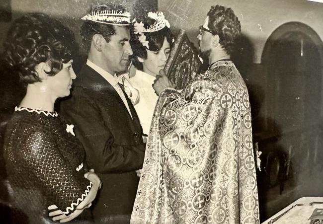 Bride and groom at wedding