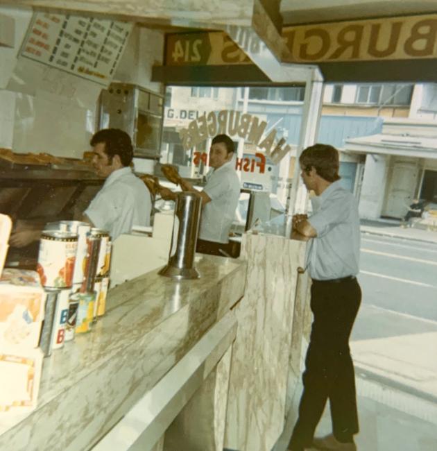 Inside a fish and chip shop
