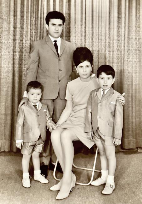 Dorothea Papadopoulos, with her husband, Stefanos, and sons, Eustathios (left) and Panayiotis (right). Sydney, 1971.